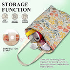 Car Trash Can, Cute Car Trash Bag, Hanging Car Organizer and Storage Bag, Trash Bin for Car Accessories, Vehicle, Travelling, Camping Cute Colorful Floral