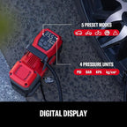 Portable 12V Tire Inflator with Digital Gauge & Auto Shut-Off | 150 PSI Air Compressor with LED Light and 12V DC Car Plug Compact Air Pump for Car Tires, Bikes & Sports Equipment