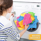 Cleaning Cloth Dry Erase Cloth Cleaning Rags Reasonable Kitchen Towels Microfiber Towels Cars Wash(6 x 6 Inch,Green/Blue/Yellow/Pink/Orange,50 Pcs)