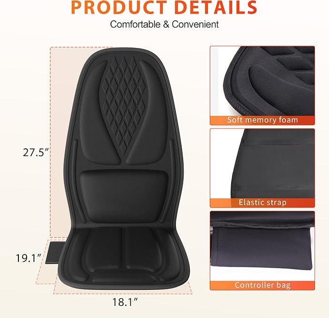 Massage Seat Cushion,Vibration Back Massager for Chair, Seat Massager Cushion,Massage Chair Pad for Home/Office