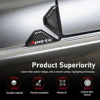 2 PCS Car Door Corner Edge Guards, Thickened PVC Anti-collision Door Corner Protector, Carbon Fiber "Sports" Label Decorative Cover, Self-adhesive Exterior Accessory for Cars (Black)