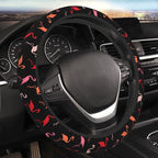 Colorful Flamingo Steering Wheel Cover Non-Slip Auto Steering Wheel Protector Car Accessories Universal Fit 15 Inches for Men Women