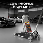 Torin 2.5 Ton Low Profile Aluminum/Steel Racing Floor Jack with Dual Piston Quick Lift Pump, 5521 lb Capacity, Lift Range 3.94"-18.31", SUV & Truck Compatible, Red