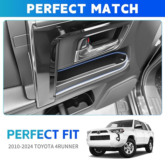 Door Handle Organizer Tray Fits for 2010-2024 Toyota 4Runner (Exclude Limited) Door Pocket Insert Storage Box Compatible with 4Runner Interior Accessories (Door Handle, 4PCS)
