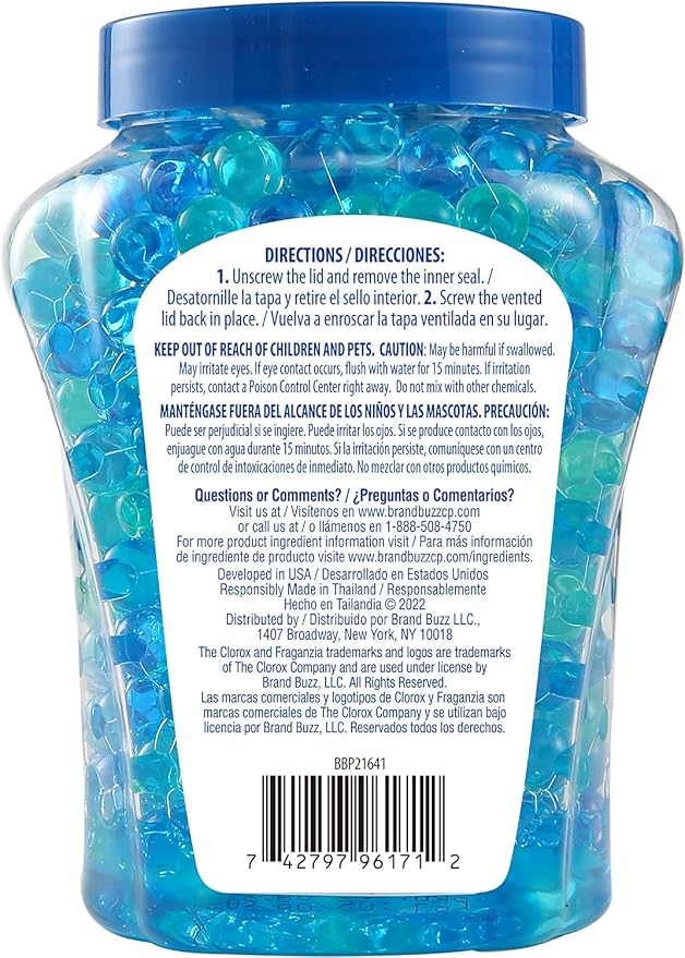 Fraganzia Crystal Beads Air Freshener, Long Lasting Room Deodorizer and Odor Eliminator Gel Beads to Freshen Home, Car, or Office, Fresh Ocean Breeze Scent, 12 Fl Oz - 12 Pack