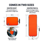 Backside 12-Volt Powered Heated Seat Pad, Regular, Orange/Blue