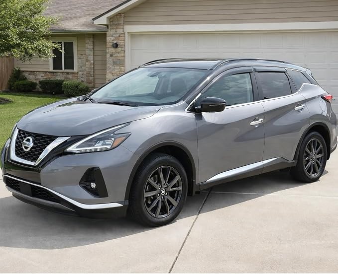 2015-2024 Tape-On Rain Guards for Nissan Murano Side Window Visor Deflectors Extra Thick Vent Shades 2016 2017 2018 2019 2020 2021 2022 2023