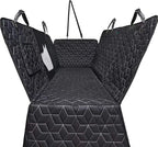 Dog Car Seat Cover for Back Seat, 54" Waterproof Dog Car Hammock with Mesh Window and Side Flaps, 600D Oxford Fabric Pet Seat Protector for Cars, SUVs & Mid-Size Trucks, Black
