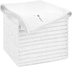 Orighty Microfiber Cleaning Cloth, 12 Pack Microfiber Towels for Cars, Highly Absorbent Car Cleaning Supplies, Lint Free Cloths Clean Rags for Car Care, House, Kitchen, 12x11 inch, White