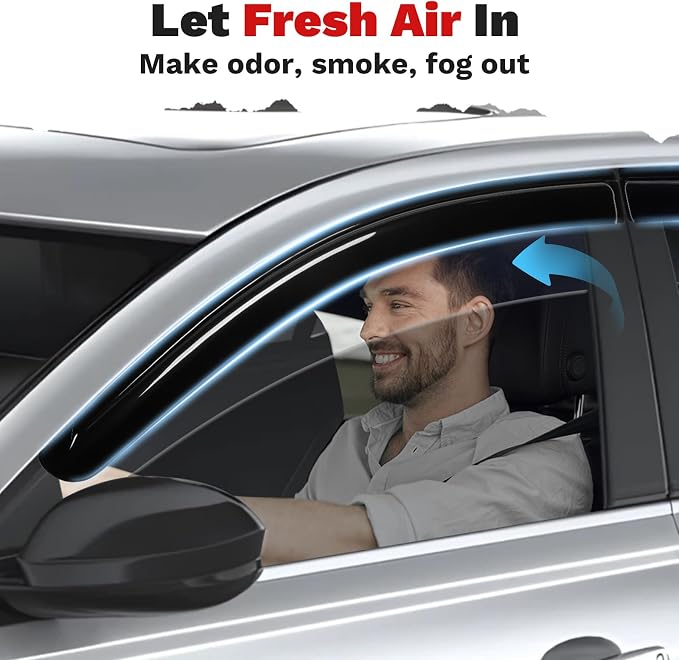 Altima Rain Guards - Window Visors for Nissan Altima 2019-2025 2026,Outside-Mount Tape-On Side Window Wind Deflectors for Altima Accessories,Vent Visors Shades Rainproof 4PCS
