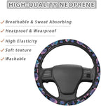 Car Steering Wheel Cover Sweat Absorption Safe Driving | Mushroom Print Car SUV Sedans Interior Accessories, Steering Wheel Protection Sweat Absorption