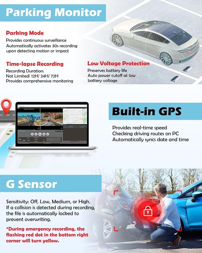 Real OEM Rear View Mirror Camera with Detached Front Lens, Mirror Dash Cam 10" Full Touch Screen for Car, 2K Zoom, IMX 307 HDR, STARVIS Night Vision, Built-in GPS, ASX II V2.0