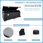 SUV Trunk Organizer, Collapsible Car Trunk Organizer with Lid and Sturdy Handle Car Trunk Leather Storage Box SVU Cargo Storage (Grey, 27.1 x 11.4 x 12.2in)
