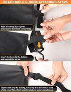 Car Snow Cover Compatible for Toyota 4Runner | Windshield Cover for Ice and Snow with S-Hook Straps | Heavy-Duty 600D Oxford Winter Car Cover, Waterproof & Anti-Slip