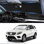 Custom Fit GLE Windshield Sunshade for 2012-2018 2019 Mercedes Benz GLE Class Accessories Front Window Shades Shield for GLE 450 GLE 350 Cover for Windshield Sun Visor Protector Blocks UV Rays
