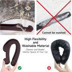Car Seat Gap Filler Set of 2, 3IN1 Seat Side Gap Filler Plug with Storage Slot & Hook Function, Soft Foam Universal Fit Car SUV Truck Fill Gap Between Seats Console Organizer（Narrow Espresso brown）