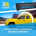 Extra Durable Window Deflectors Tape-On Visors Rain Guards Fit for Toyota Tacoma 2016-2023 Access Cab/Double Cab, Sun Visors, Wind Vent for Shades, Exterior Car Accessories - 2pcs. AG0775