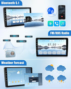 8 Core Qualcomm Android Car Stereo for Ford Explorer 2005-2010 10.1 Inch Touch Screen with CarPlay Android Auto 4G+64G Bluetooth Cooling Fan Weather Forecast UI Design Intelligent Voice