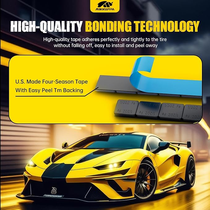 1/2oz Adhesive Stick on Wheel Weights Black 0.5oz, 252oz/Box | 504PCS, 252oz/Box, Low Profile Easy to Peel, For Cars, Trucks, SUVs, Motorcycles, RC Cars, OEM Quality