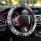 Auto Steering Wheel Cover for Women Men, Universal 15 Inch Soft Elastic Steering Wheel Wrap Anti-Slip Easy to Install Car Accessories, Southwest Aztec Blue Gray