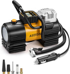 Tire Inflator Portable Air Compressor 150 PSI 12V DC Tire Pump with Digital Gauge Auto Shut-Off Fast Inflation, Ultra-Bright 12 LED Emergency Light for Car, Motorcycle, Bike, Ball, Inflatables
