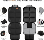 Non-Slip Backing Backseat Car Organizer Kick Mat with Storage Pockets, Large Waterproof Baby Car Seat Protector for Leather and Fabric (Black)