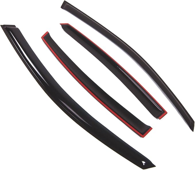 Outside Mount Window Vent Visors Rain Guards Compatible with Volkswagen Passat Sedan 1997-2005 | Side Window Wind Deflectors Rain Shields | Smoke Tinted, 4 Pcs Set, DGWV-472