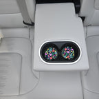 Cute Flowers Ceramic Cup Holders - Pack of 2, Keep Cup Holders Clean and Dry, Drink Cup Car Holder Coasters with A Finger Notch