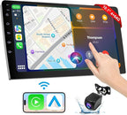 Wireless Double Din Car Stereo with CarPlay/Android Auto,Carplay Screen for Car,Voice Control with Backup Camera,Bluetooth,Navigation, Mirror Link (10.1 Inch)