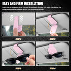 Sunglasses Holders for Car Visor, Sunglass Car Organizer, Leather Magnetic Buckle Sun Visor Sunglass Clip, Car Accessories Ticket Card Clip Sunglasses Mount Fit Truck (Pink, 2PCS)