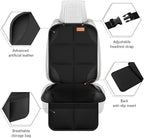 Car Seat Protector [1 Pack] Large Auto Protector for Child Seats with Thickest Padding and Non-Slip Backing Mesh Pockets for SUV, Sedan, Truck, Leather and Fabric - Black