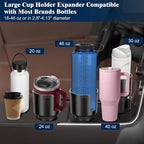 Quick-Install Car Cup Holder Expander, Space-Saving Cup Holder for Car with Offset Design, Non-Slip Large Water Bottle Holder Expander, Compatible with Owala, Stanley, Yeti Cups (24oz to 64oz)