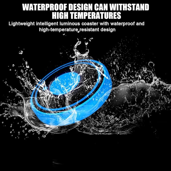 Mandark LED Car Cup Holder Lights, 2PCS Waterproof 7 Colors Changing Vehicle USB Charging Coaster Pad, Auto Interior Atmosphere Lamp Cup Mat Accessories, Universal for SUV Sedan Truck (Planet)