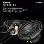 A-Series TS-A250D4 10” Subwoofer – 1300W Max, Flexible Wiring, Powerful Bass Output