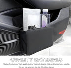 Yourkar Car Trash Can, Foldable Waterproof Leather Car Garbage Organizer Holder, Automotive Mini Dustbin Container with One Roll Trash Bag, Universal Interior Car Accessories (Dark Brown)