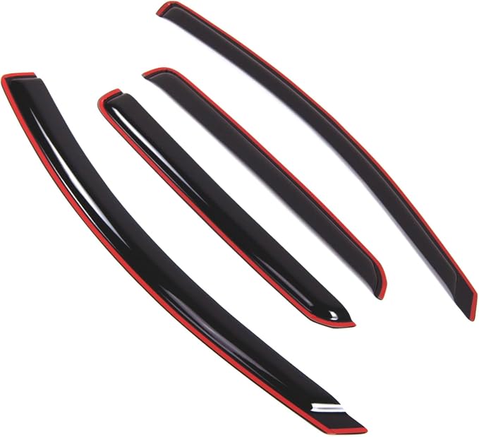 WD2-177i Dark Smoke 4 Pcs Set Window Visor (in-Channel) Deflector Rain Guard Compatible with 2000-2007 Ford Focus Sedan