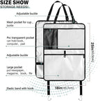 White Car Seat Organizer for Kids Backseat Kick Mat with Adjustable Strap Backseat Protector for Cars Vehicle SUV 1 Pcs
