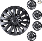 Wheel Cover for Tesla Model 3 Highland (2023-2025) Hubcaps 18 inch Hubcaps 4PCS Rim Covers Full Rims Matte Black Hub Cap ABS Replacement Model 3 Accessories