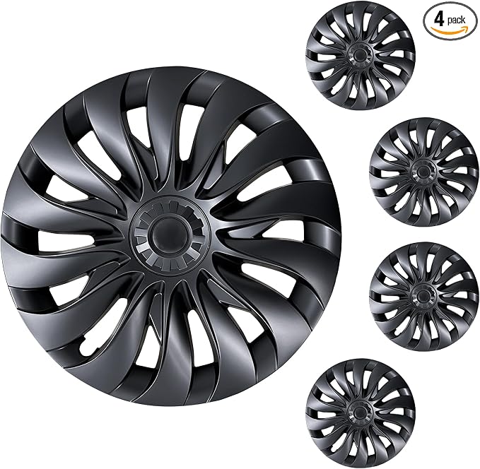 Wheel Cover for Tesla Model 3 Highland (2023-2025) Hubcaps 18 inch Hubcaps 4PCS Rim Covers Full Rims Matte Black Hub Cap ABS Replacement Model 3 Accessories
