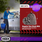 AIDEA Car Wash Mitt Microfiber, 2PK, Car Wash Brush, Grey, 8' X12'' | Scratch Free Lint Free Premium Chenille Microfiber Mitt, Cleaning Supplies, Extra Large Size