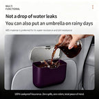 Car Trash Can with Lid - Leakproof Mini Garbage Bin for Door or Seatback,Premium ABS Auto Organizer,Space-Saving Car Garbage Can for Commuters,Families and Pet Owners,Fit for SUV,Sedan,Truck (Purple)