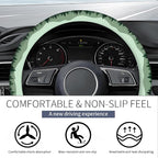 Steering Wheel Covers for Car, Truck, and SUV, Cute Non-Slip Breathable Elastic Steering Wheel, Car Accessories, Universal 15 Inch Leather Cover for Men Women Mountain Landscape