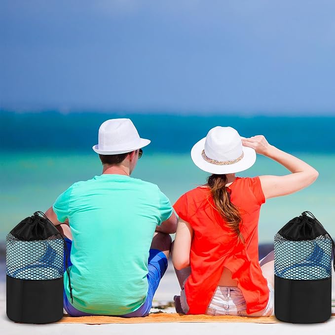 Car Seat Towel Covers with Storage Bag, 63 x 32 Inch Universal Non Slip Waterproof Sweat Protector for Car Truck, Gym Swimming Running, Machine Washable(2 Pack,Waves)