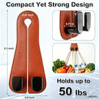 CHOSMOYI 2 Packs Car Seat Hooks, Leather Car Headrest Hook, Car Purse Hook Seat Back Hanger Storage Organizer, Car Hook for Purses and Bags(Burnt Orange)