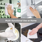 Waffle Weave Microfiber Towel, 10 Pack Lint Free Cleaning Rags, 12 x 12 Inches Barista Towels, Reusable Microfiber Cleaning Cloth for Household, Kitchen, Glass and Window, White