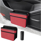 Mandark Car Trash Can, Foldable Mini Vehicle Trash Bin Garbage Organizer Holder, Waterproof Automotive Interior Hanging Dustbin Storage Bag Container Accessories, Universal for Most Cars (Red)