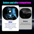4 PCS USB LED Car Interior Atmosphere Lamp, Portable Mini LED Night Light, Plug-in USB Interface Trunk Ambient Lighting Kit, Universal Interior Car Accessories (2 Blue+2 Ice Blue)