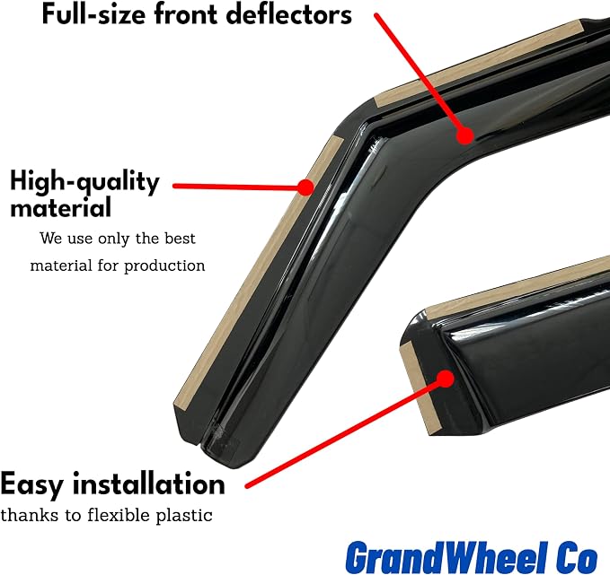 GrandWheel Window Deflectors Smoke Tinted in-Channel Side Window Vent Visor Deflectors Rain Guards Compatible with Escape 2020-2026 - 4pcs. GW0875