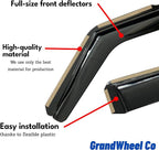 GrandWheel Window Deflectors Smoke Tinted in-Channel Side Window Vent Visor Deflectors Rain Guards Compatible with Kicks 2018-2024 - 4pcs. GW0348