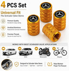 Car Tire Valve Stem Caps for Automobiles,Dust Caps Compatible with Mercedes Benz CESM CLK GLK GL AB GLS GLE AMG Series Car Tires，Alloy Leak-Proof Valve Cover
